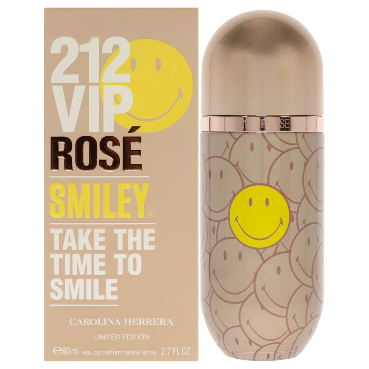 The Scent of Optimism: A Scholarly Review of Carolina Herrera's 212 VIP Rosé Smiley - Product Image